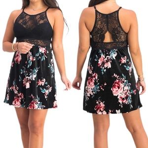 INC Lace-Trim Printed Velvet Chemise Nightgown NWT